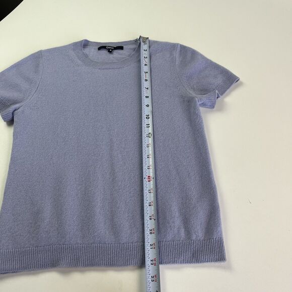 QUINCE Mongolian Cashmere Tee Short Sleeve Sweater S M Lilac Quiet Luxury Preppy - Picture 7 of 9